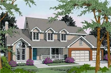 3-Bedroom, 2646 Sq Ft Country House Plan - 119-1096 - Front Exterior