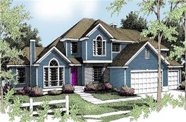 4-Bedroom, 2845 Sq Ft Traditional House Plan - 119-1104 - Front Exterior