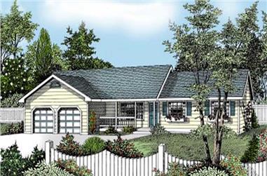 3-Bedroom, 1487 Sq Ft Ranch House Plan - 119-1105 - Front Exterior