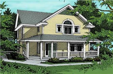 4-Bedroom, 1649 Sq Ft Country House Plan - 119-1121 - Front Exterior