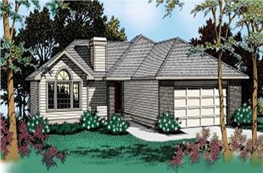 3-Bedroom, 1689 Sq Ft Contemporary House Plan - 119-1128 - Front Exterior