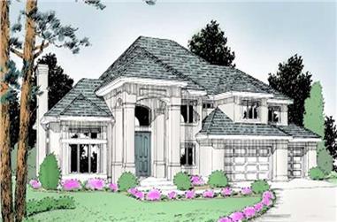 4-Bedroom, 3738 Sq Ft Luxury House Plan - 119-1144 - Front Exterior