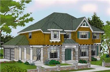4-Bedroom, 3369 Sq Ft Colonial House Plan - 119-1148 - Front Exterior