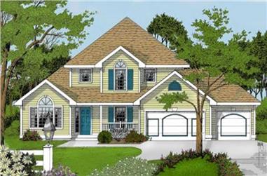 3-Bedroom, 2195 Sq Ft Country House Plan - 119-1154 - Front Exterior