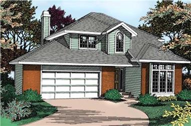3-Bedroom, 1996 Sq Ft Contemporary House Plan - 119-1157 - Front Exterior