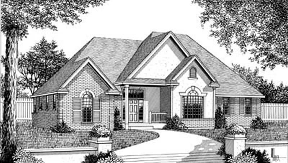 Front elevation of Country home (ThePlanCollection: House Plan #119-1167)