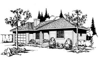 2-Bedroom, 1062 Sq Ft Ranch House Plan - 119-1180 - Front Exterior