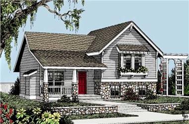 3-Bedroom, 1224 Sq Ft Small House Plans - 119-1182 - Front Exterior
