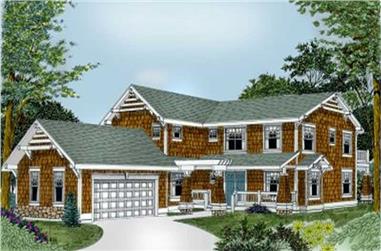 4-Bedroom, 3269 Sq Ft Country House Plan - 119-1191 - Front Exterior