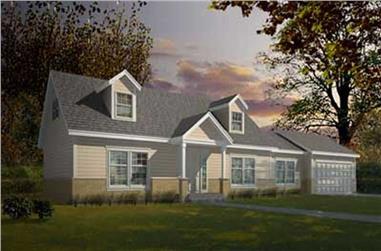 3-Bedroom, 1526 Sq Ft Cape Cod House Plan - 119-1204 - Front Exterior