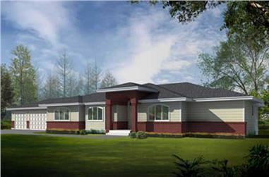 4-Bedroom, 4453 Sq Ft Contemporary Home Plan - 119-1215 - Main Exterior