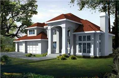 4-Bedroom, 3325 Sq Ft Contemporary Home Plan - 119-1236 - Main Exterior