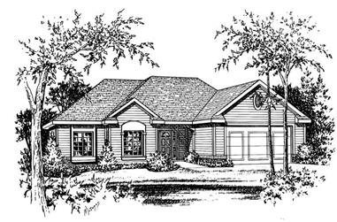 3-Bedroom, 2100 Sq Ft Ranch House Plan - 120-1056 - Front Exterior