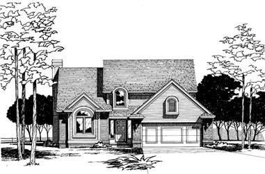 4-Bedroom, 2218 Sq Ft Traditional Home Plan - 120-1201 - Main Exterior