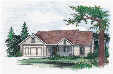 3-Bedroom, 1784 Sq Ft Country House Plan - 120-1272 - Front Exterior