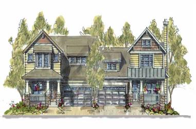 3-Bedroom, 1560 Sq Ft Multi-Unit House Plan - 120-1551 - Front Exterior
