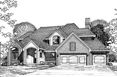4-Bedroom, 2670 Sq Ft Traditional House Plan - 120-1695 - Front Exterior