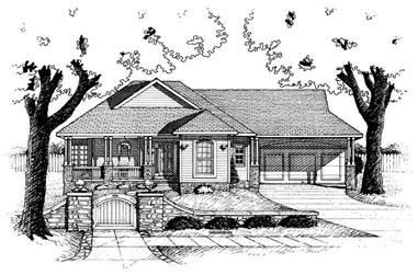 1-Bedroom, 1385 Sq Ft Transitional Home Plan - 120-1927 - Main Exterior