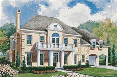 4-Bedroom, 4345 Sq Ft Colonial House Plan - 120-1954 - Front Exterior