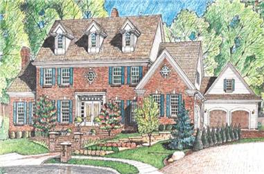 4-Bedroom, 4875 Sq Ft Colonial House Plan - 120-2163 - Front Exterior