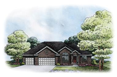 3-Bedroom, 1893 Sq Ft Traditional House Plan - 120-2232 - Front Exterior