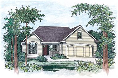 1-Bedroom, 1413 Sq Ft Traditional House Plan - 120-2285 - Front Exterior