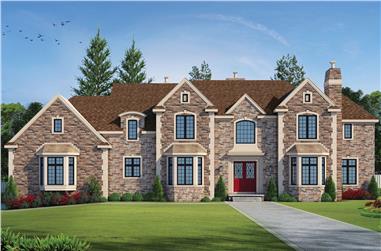 5-Bedroom, 4741 Sq Ft Traditional Home Plan - 120-2494 - Main Exterior