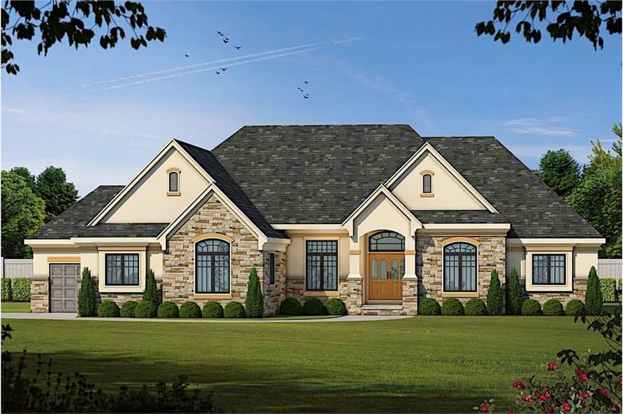 Home Plan Front Elevation of this 3-Bedroom,2449 Sq Ft Plan -120-2548