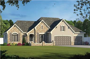 2-Bedroom, 2292 Sq Ft French Home Plan - 120-2571 - Main Exterior