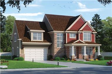 4-Bedroom, 2607 Sq Ft Traditional Home Plan - 120-2577 - Main Exterior