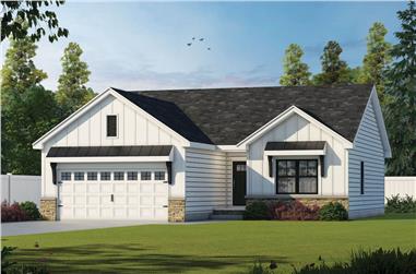3-Bedroom, 1176 Sq Ft Ranch House - Plan #120-2650 - Front Exterior