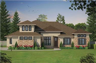 4-Bedroom, 3015 Sq Ft Contemporary House - Plan #120-2659 - Front Exterior