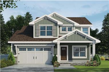 3-Bedroom, 2506 Sq Ft Arts and Crafts House Plan - 120-2678 - Front Exterior