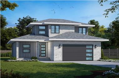 3-Bedroom, 1806 Sq Ft Contemporary House Plan - 120-2723 - Front Exterior
