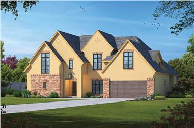 5-Bedroom, 5190 Sq Ft Luxury French Country House Plan - 120-2772 - Front Exterior