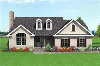 3-Bedroom, 1728 Sq Ft Country Home Plan - 121-1010 - Main Exterior