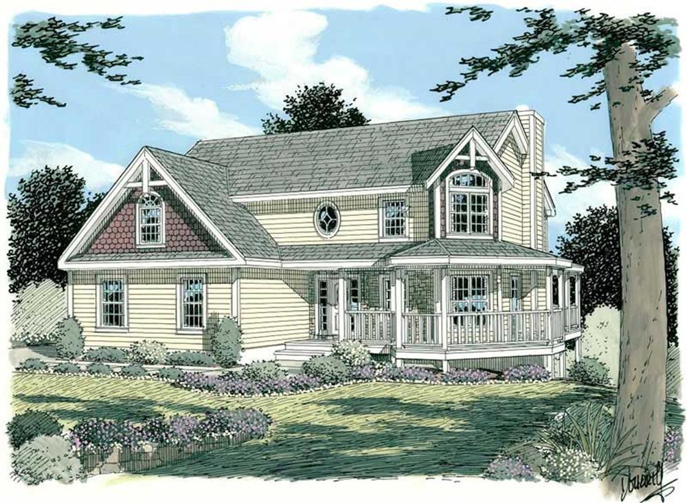 Front elevation of Country home (ThePlanCollection: House Plan #121-1012)
