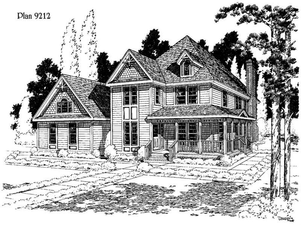 Farmhouse home (ThePlanCollection: Plan #121-1020)