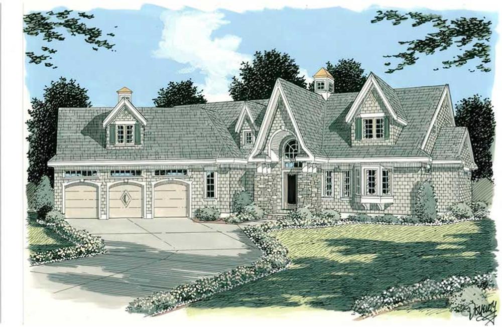 Front elevation of Country home (ThePlanCollection: House Plan #121-1023)