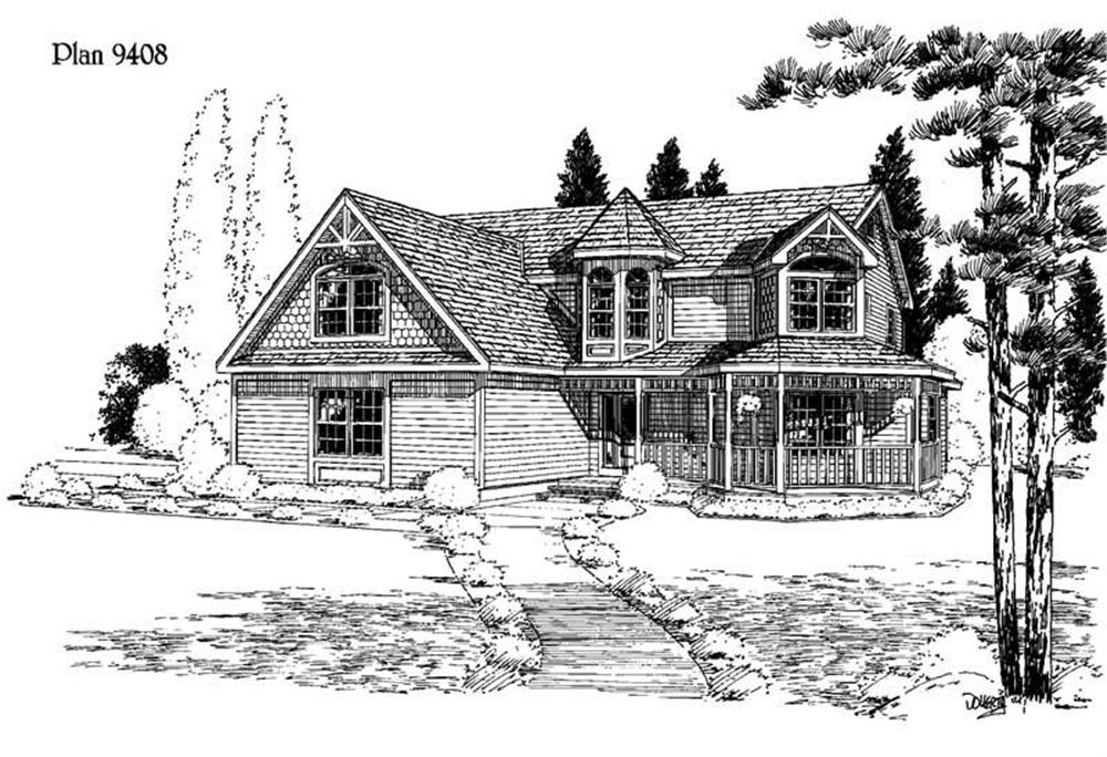 Farmhouse home (ThePlanCollection: Plan #121-1031)