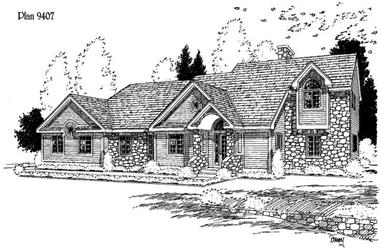 3-Bedroom, 3113 Sq Ft 1 1/2 Story House Plan - 121-1032 - Front Exterior
