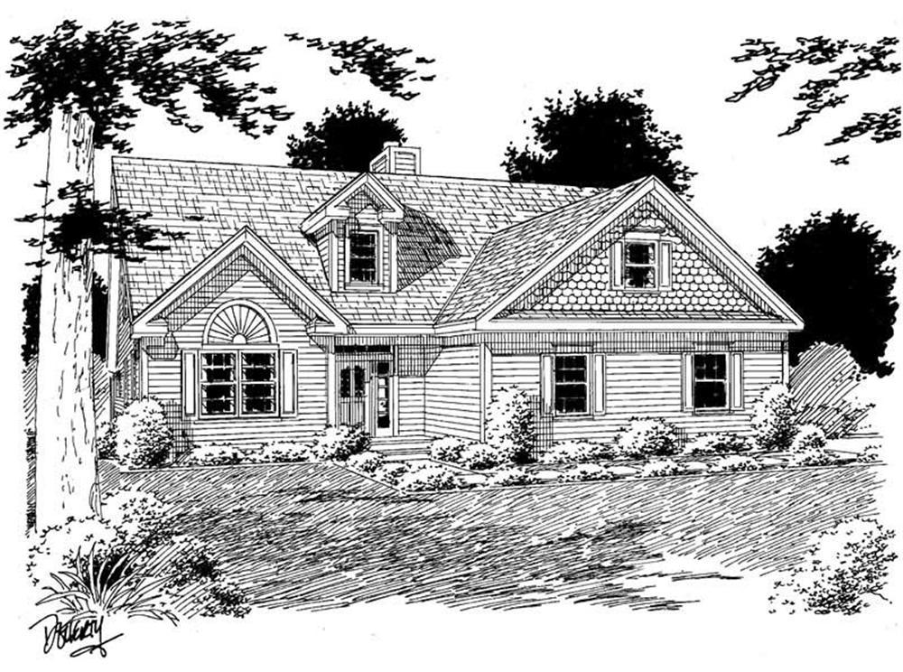 Traditional home (ThePlanCollection: Plan #121-1058)