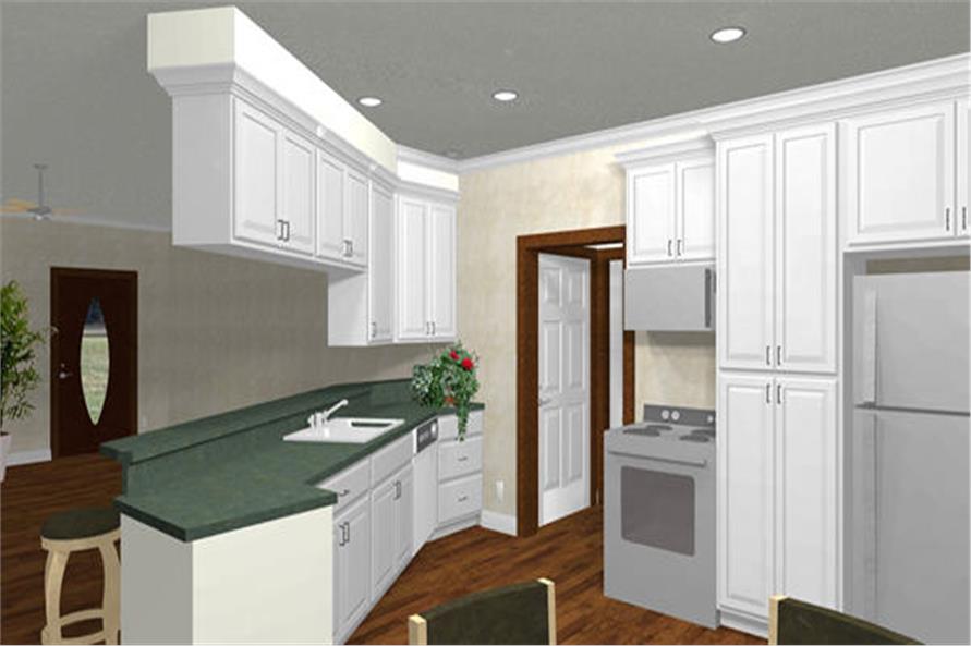 123-1000: Home Plan 3D Image-Kitchen
