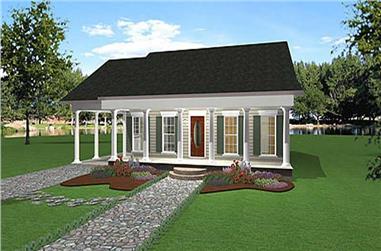 2-Bedroom, 1301 Sq Ft Country Home Plan - 123-1009 - Main Exterior