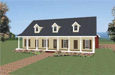 4-Bedroom, 2440 Sq Ft Country Home Plan - 123-1015 - Main Exterior