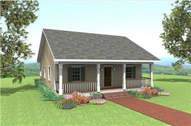 2-Bedroom, 1007 Sq Ft Country House Plan - 123-1035 - Front Exterior