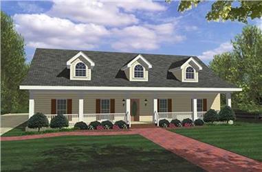 4-Bedroom, 1856 Sq Ft Country House Plan - 123-1036 - Front Exterior