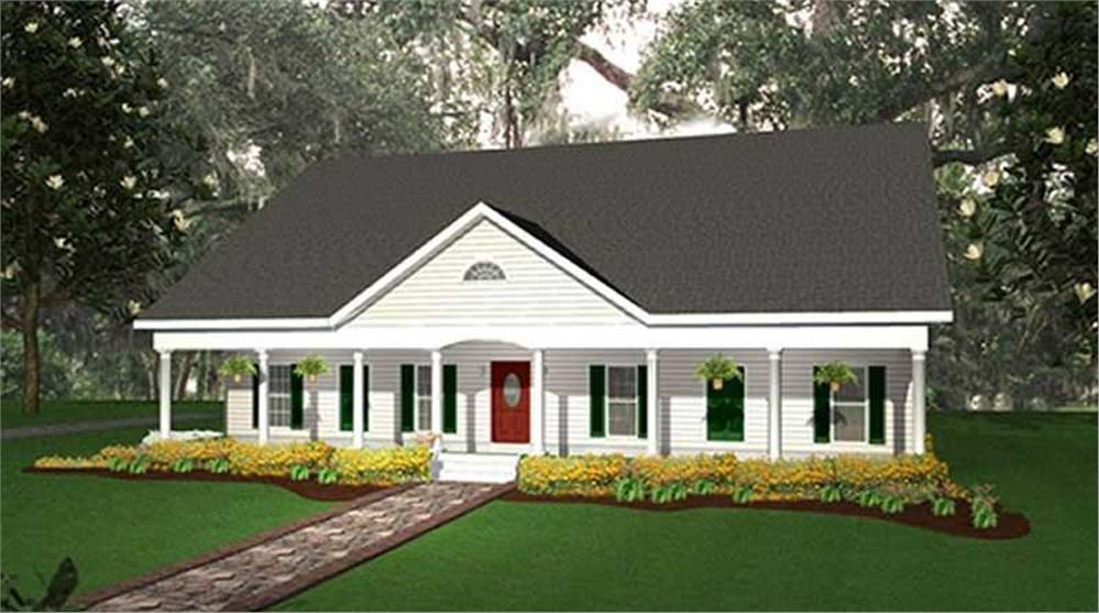 Front elevation of Country home (ThePlanCollection: House Plan #123-1040)