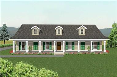 4-Bedroom, 2172 Sq Ft Country Ranch Home Plan - 123-1041 - Main Exterior