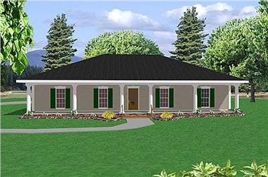 4-Bedroom, 1856 Sq Ft Country House Plan - 123-1047 - Front Exterior